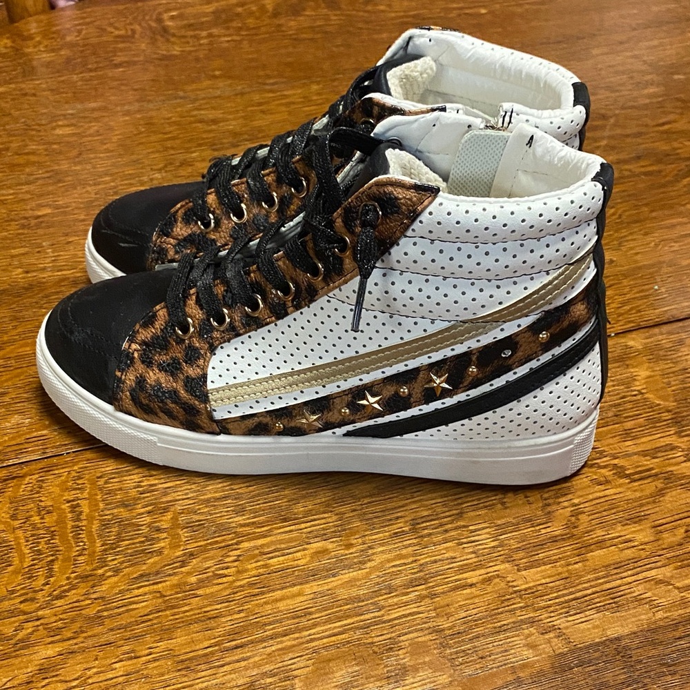 Active Live Well Leopard Print High-Top Sneakers